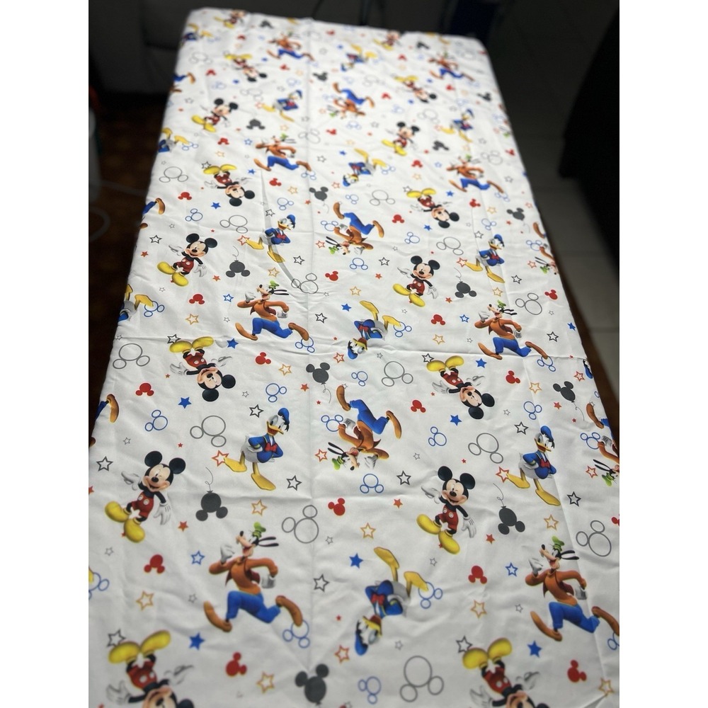 Disney Mickey Mouse Toddler Sheet Set Fitted Flat Sheet Pillowcase 3 Pc EUC